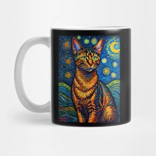 The Abyssinian Cat in starry night Mug